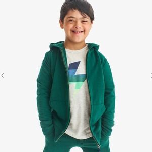 PRIMARY Kid's Zip Hoody Olive Green Size 2-3 Toddler Cotton Unisex Sweatshirt